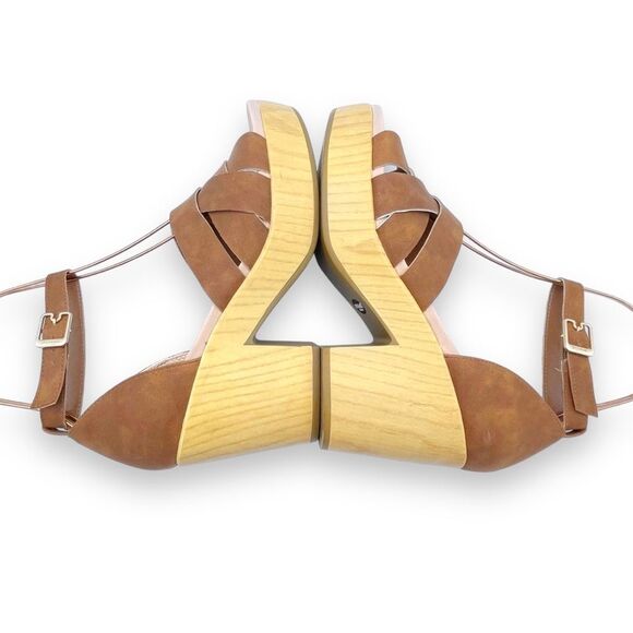 Dr. Scholl’s Blissful Platform Clog Sandal Brown Faux Leather Women's Size 8.5 - Picture 11 of 16